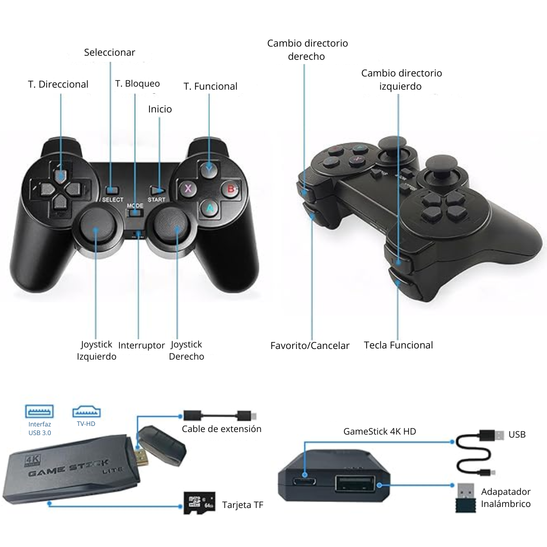 Mini Consola Retro Con Juegos Clásicos